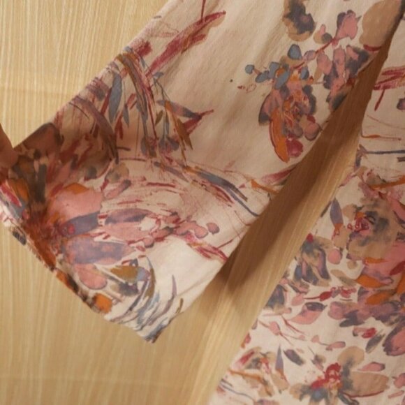 PPLA Womens Floral Bell Sleeve Shorts Romper XS - Picture 5 of 8